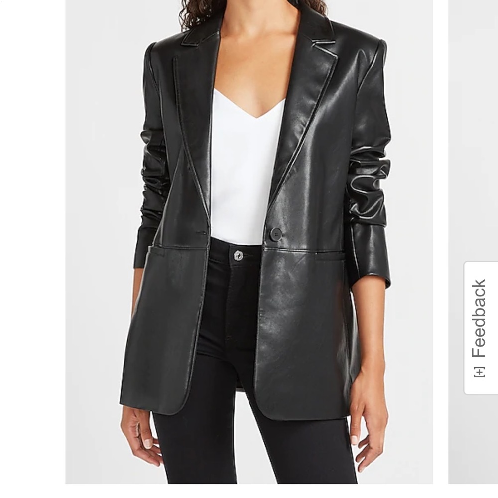 NWT vegan leather blazer jacket from express